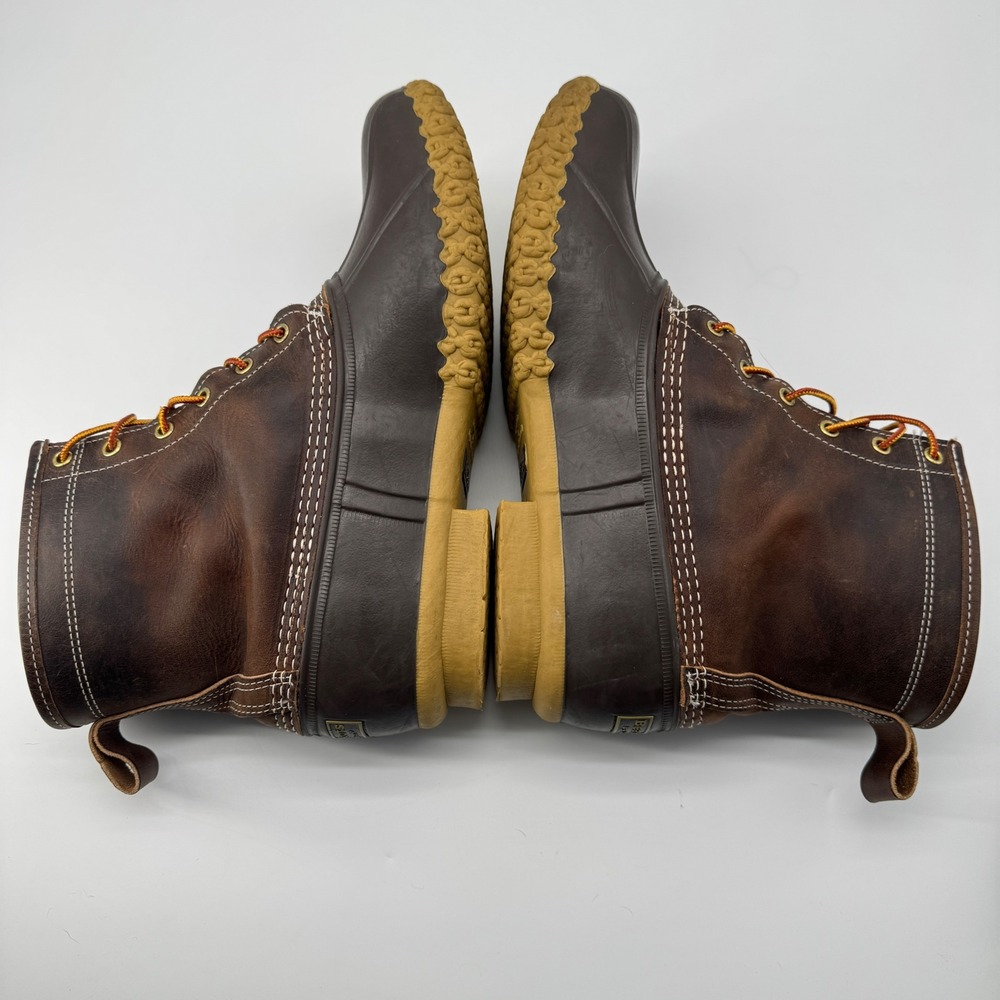L.L. Bean 8" Duck Boots Mens 12 Brown Excellent Flannel Lined Made in USA 507682 - Picture 5 of 13
